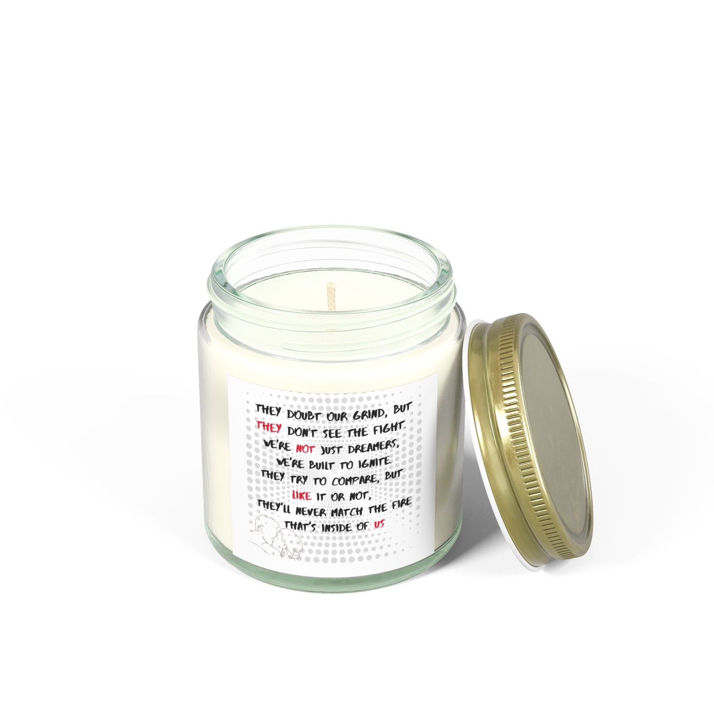 Candle, Coconut Apricot Wax Scented 'They Not Like Us' 4oz