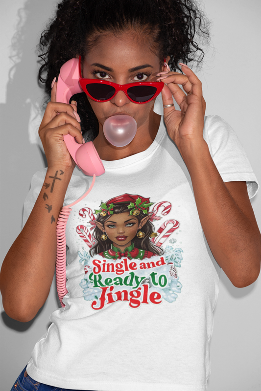 Elf Tee Shirt, Christmas Tshirt, Holiday Top, Unisex Graphic Tee, Jingle Bells Shirt, Festive Apparel