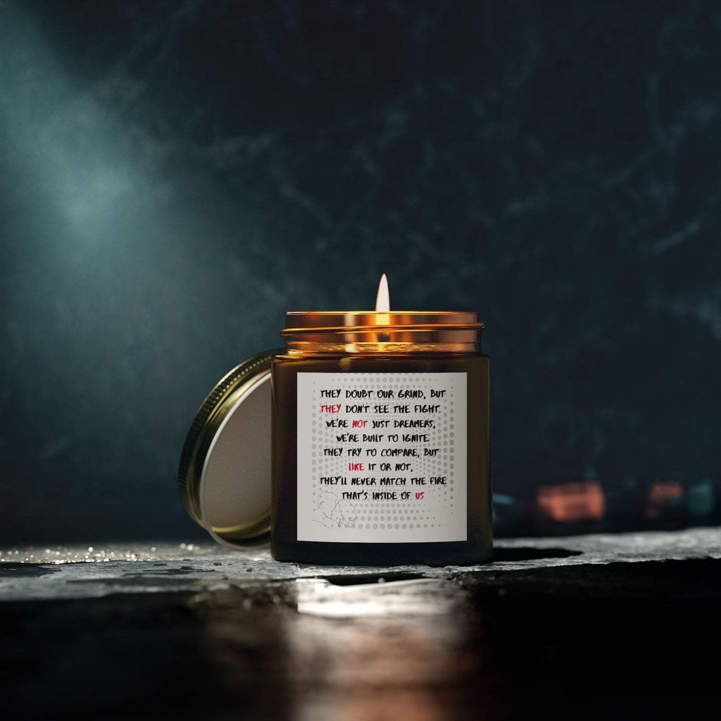 Candle, Coconut Apricot Wax Scented 'They Not Like Us' 4oz