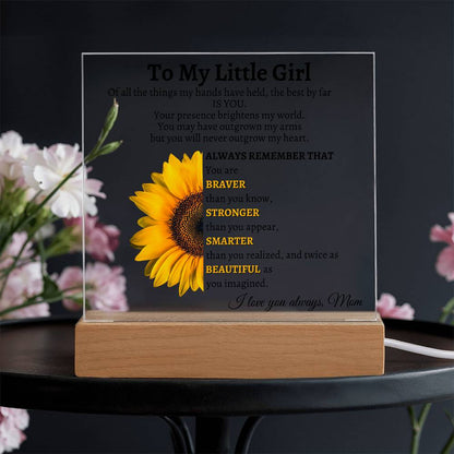 LED Acrylic Plaque - My Little Girl: A Mother's Love That Lights Up Forever