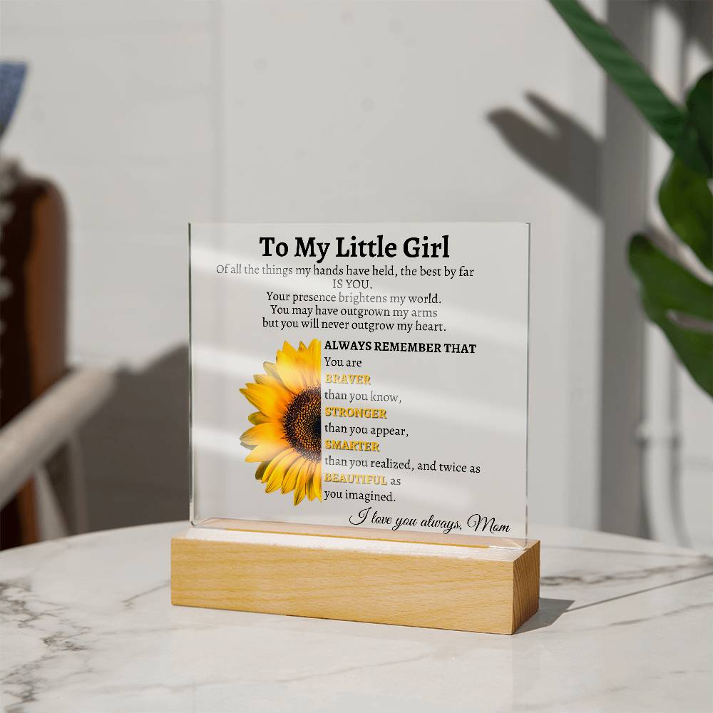 LED Acrylic Plaque - My Little Girl: A Mother's Love That Lights Up Forever