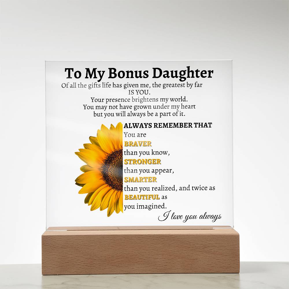 LED Acrylic Plaque - To My Granddaughter: You Are My Greatest Joy and Forever Loved