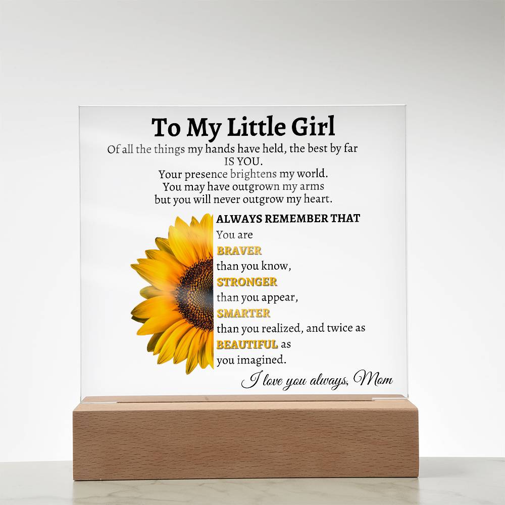 LED Acrylic Plaque - My Little Girl: A Mother's Love That Lights Up Forever