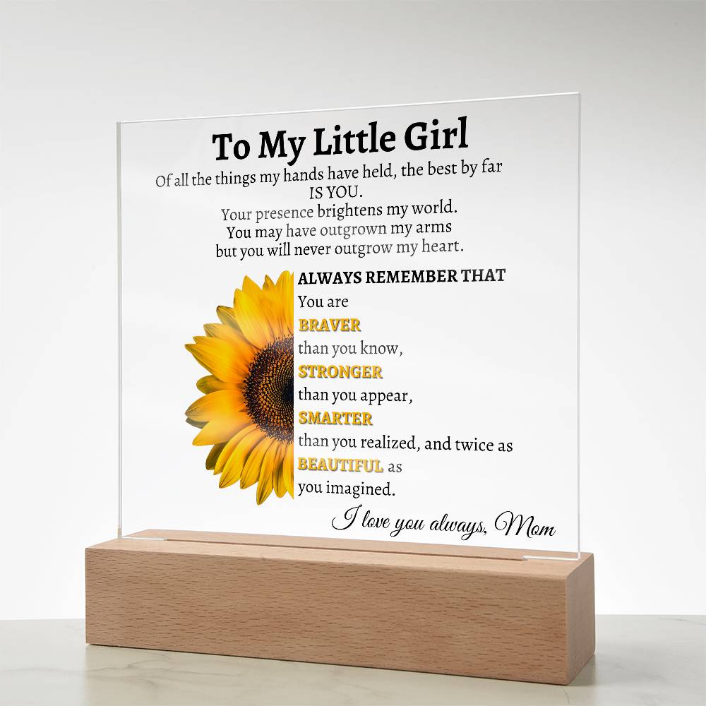 LED Acrylic Plaque - My Little Girl: A Mother's Love That Lights Up Forever