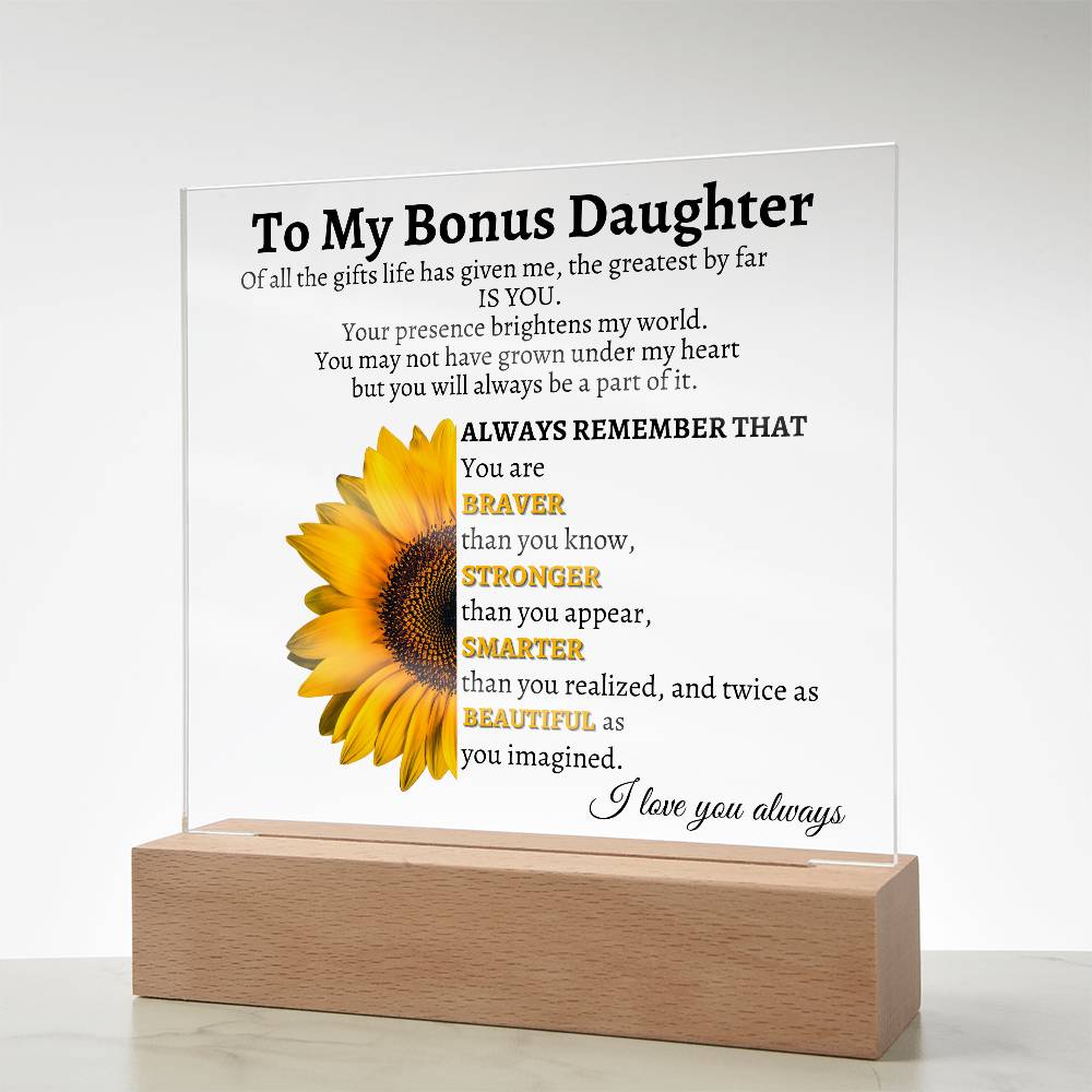 LED Acrylic Plaque - To My Granddaughter: You Are My Greatest Joy and Forever Loved