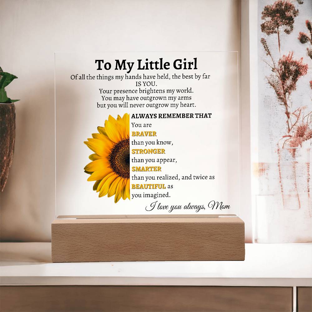 LED Acrylic Plaque - My Little Girl: A Mother's Love That Lights Up Forever