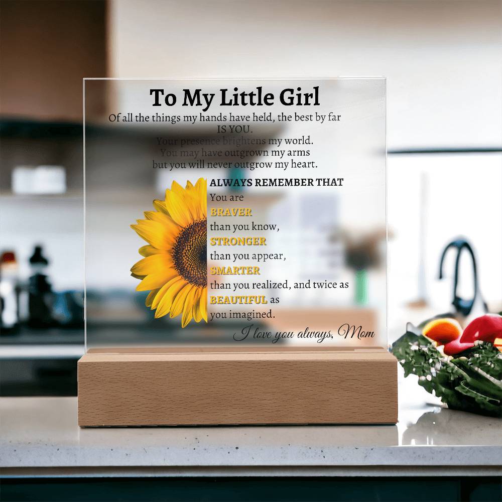 LED Acrylic Plaque - My Little Girl: A Mother's Love That Lights Up Forever