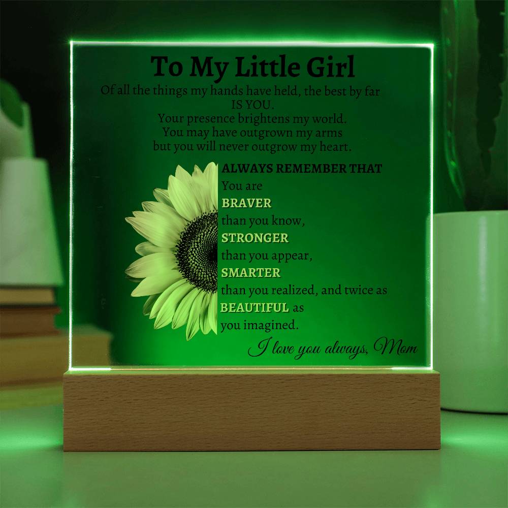 LED Acrylic Plaque - My Little Girl: A Mother's Love That Lights Up Forever