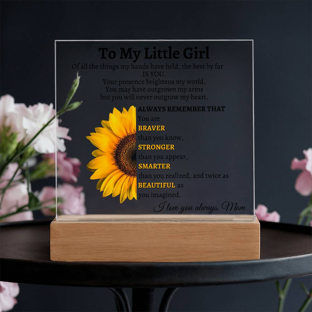 LED Acrylic Plaque - My Little Girl: A Mother's Love That Lights Up Forever